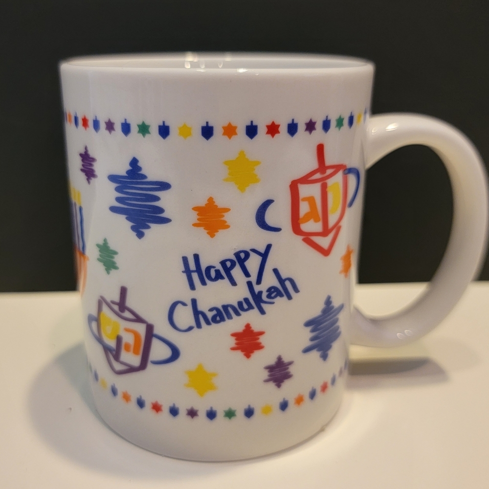 Happy Chanukah 10 oz Coffee mug designed by Susan Fisher Weis,  Rite lite Ltd.